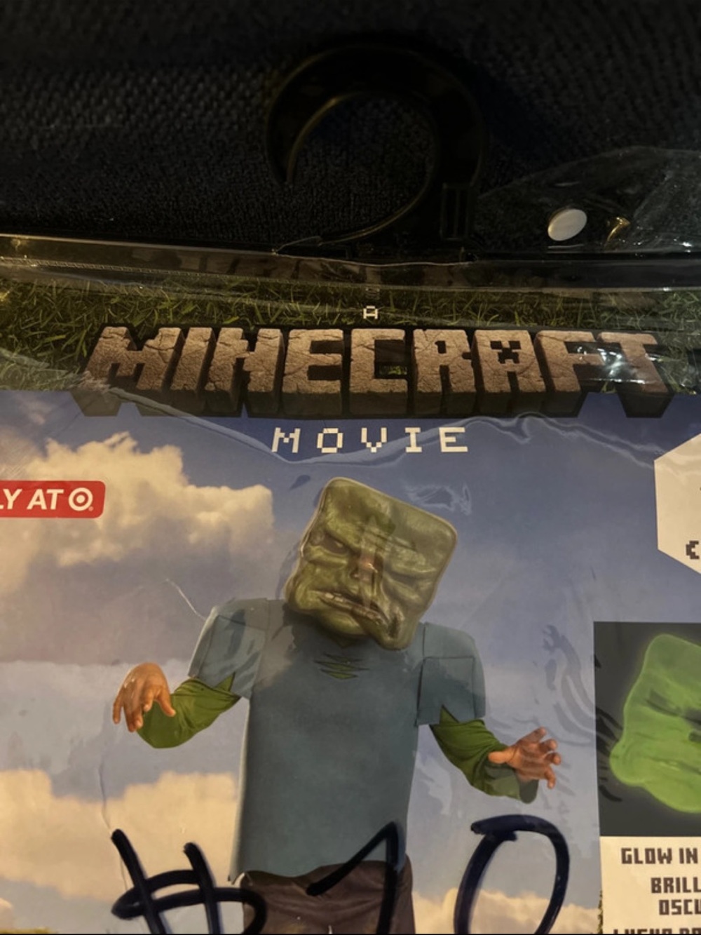 Minecraft Movie Kids Zombie Costume with Glow-In-The-Dark Mask - Blue & Green - Picture 3 of 7